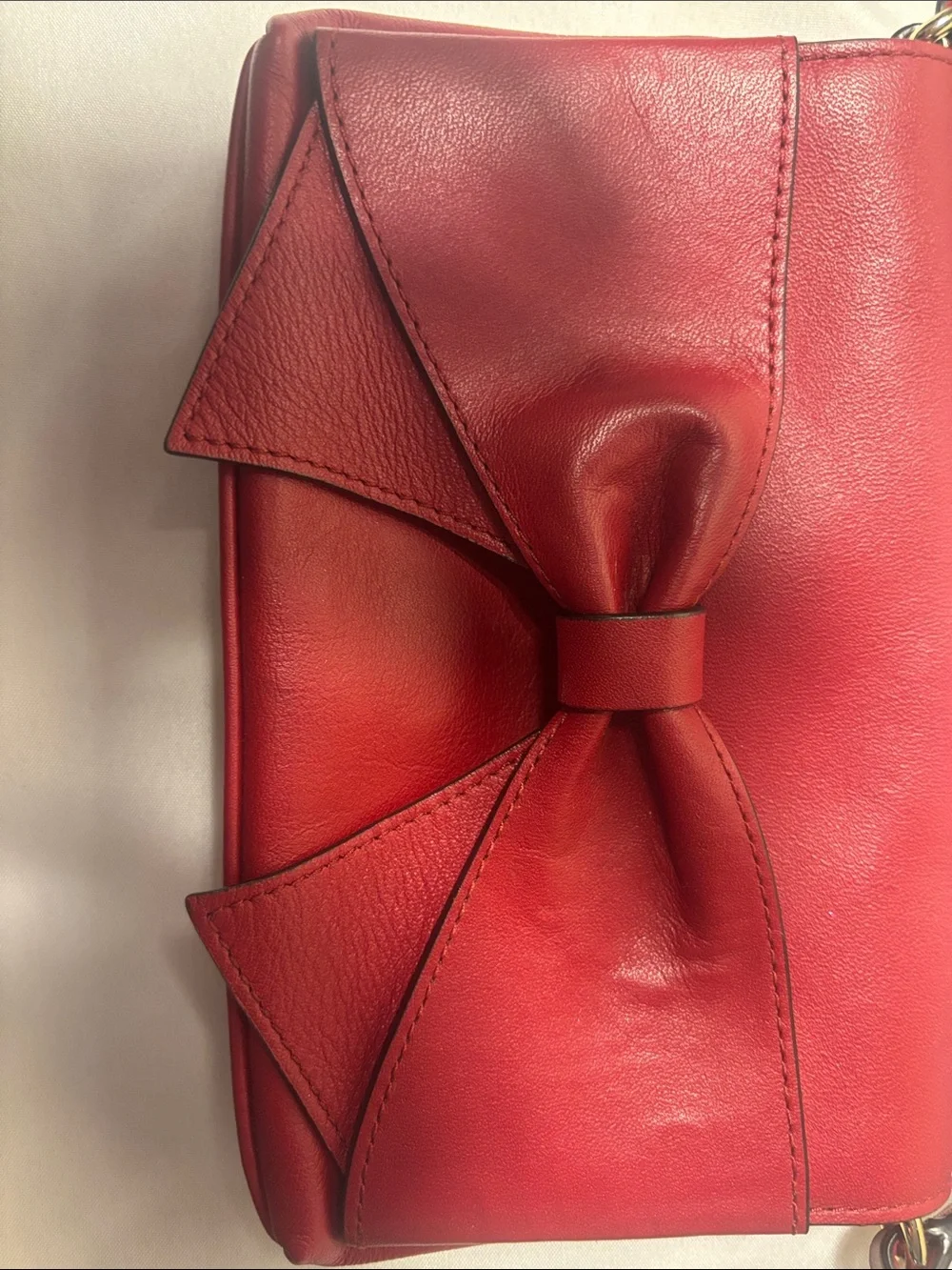 EUC Kate Spade Dynasty Red Leather Aster Montrose Avenue Bow Crossbody Bag